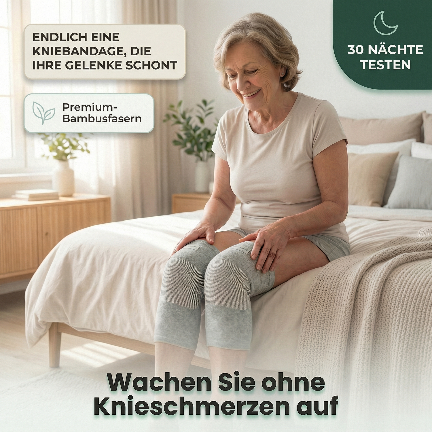 Aktiv+ Bambus Nacht-Kniebandage mit NachtStabil™ Technologie